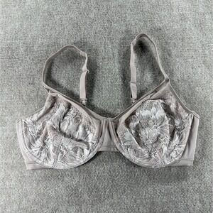 Bali 3386 Underwire‎ Bra 42DD Beige Lace Full Coverage Unlined Adjustable Straps